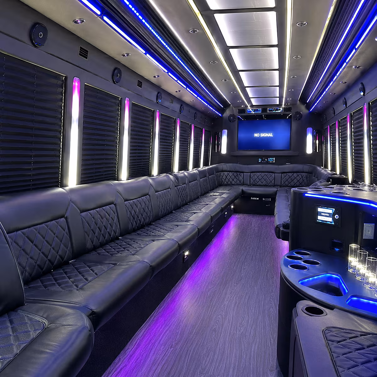 turlock 30 passenger party bus inside